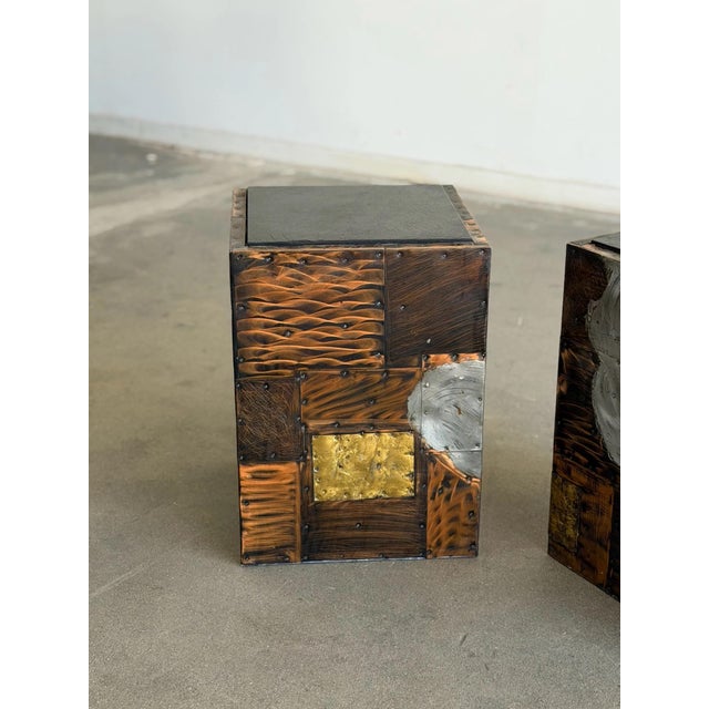 1970s Pair of Paul Evans Side Tables With Original Slate Tops Circa 1960s For Sale - Image 5 of 12