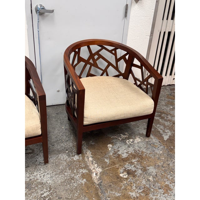 Contemporary Crate & Barrel Ankara Lounge Chairs, Pair For Sale - Image 3 of 12