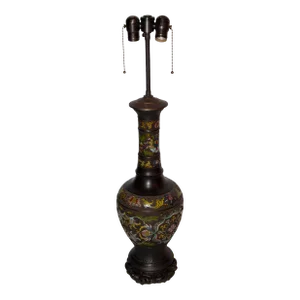 Late 19th/Early 20th Century Asian Champleve Bonze Table Lamp