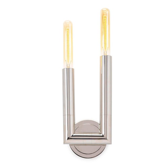 Metal Regina Andrew Wolfe Steel Sconce, Polished Nickel For Sale - Image 7 of 7