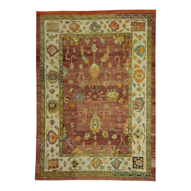 Turkish Oushak Old Wool Rug 9'10" x 14' #20121 For Sale