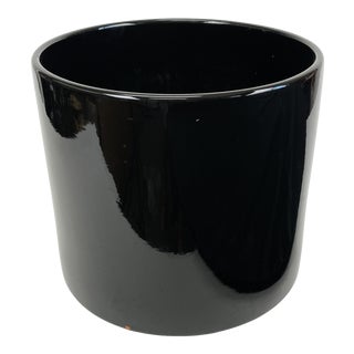 Gainey Ceramics High Glaze Black Ceramic Planter, Stamped Mark For Sale