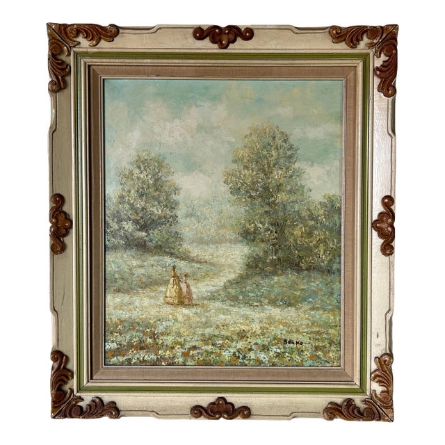 70's Benko Impressionist Abstract Oil on Canvas Painting, Framed For Sale