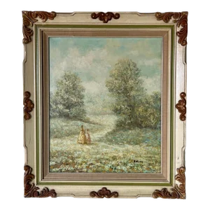 70's Benko Impressionist Abstract Oil on Canvas Painting, Framed