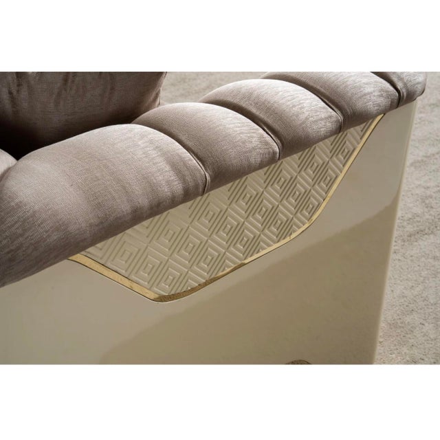 Wood Casa Milano Asos 3-Piece Luxury Italian Living Room Set in Beige & Gold For Sale - Image 7 of 17