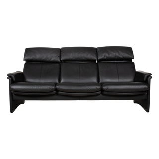 Lugano Black Leather Sofa from Erpo For Sale