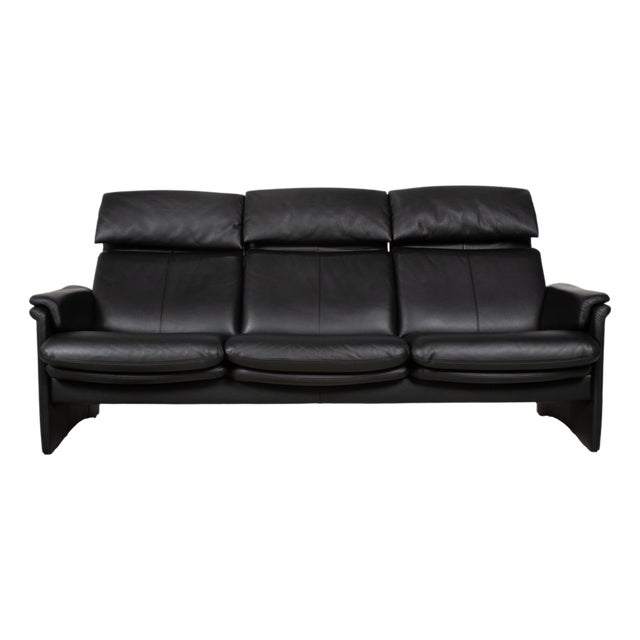 Lugano Black Leather Sofa from Erpo For Sale