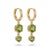 Peridot Graduated Double Drop 18k Gold Plated Huggies, August Birthstone Earrings - A Pair For Sale - Image 4 of 6