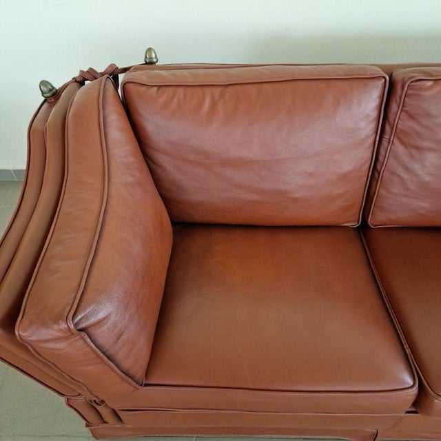 Leather Sofa with Drop Sides, 1970s For Sale - Image 7 of 9