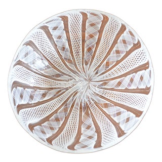 Murano Glass Bowl in Zanfirico Latticino Technique, 1950s For Sale