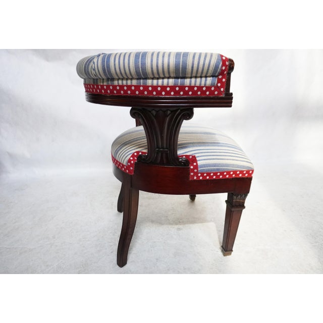 Mid 19th Century 19th Century Carved Captain's Chair in Custom Upholstery For Sale - Image 5 of 16