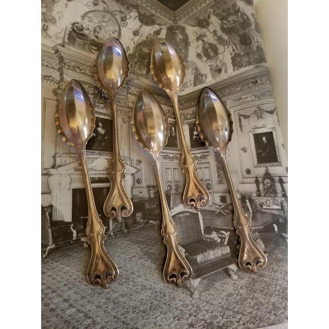 Five Antique Old Colonial Sterling Citrus Spoons For Sale - Image 10 of 11