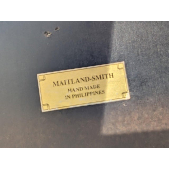 Vintage Maitland-Smith Leather-Top Games Table With Chess, Checkers & Backgammon For Sale - Image 11 of 14