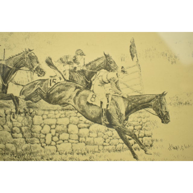 Mid 20th Century Mid 20th Century Paul Brown Steeplechase Drypoint Reproduction For Sale - Image 5 of 5