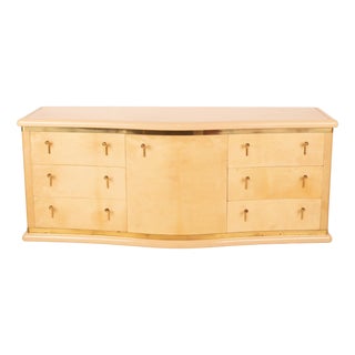 Curved Parchment Cabinet Nettuno by Luciano Frigerio for Frigerio Di Desio, 1960s For Sale