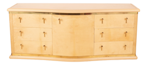 Curved Parchment Cabinet Nettuno by Luciano Frigerio for Frigerio Di Desio, 1960s