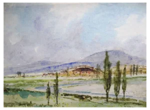 Herberts Mangolds, Landscape, 1970, Watercolor on Paper