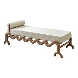 Sunday Daybed in White Oak and Cream Bouclé by Fosfeen For Sale