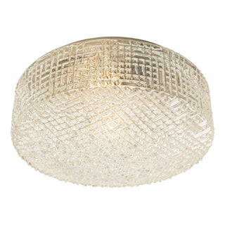 Glass Silver Flush Mount in the style of Helena Tynell, 1960s For Sale