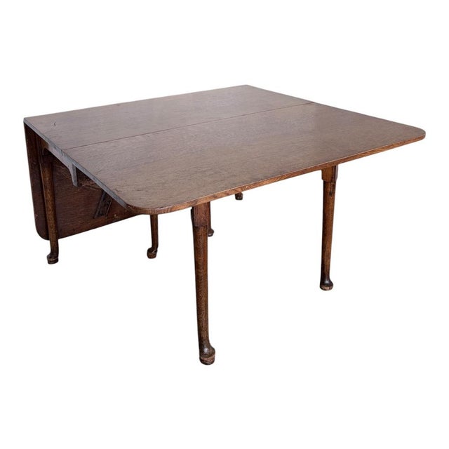 Large Edwardian Oak Drop Leaf Dining Table, 1890s For Sale - Image 4 of 11