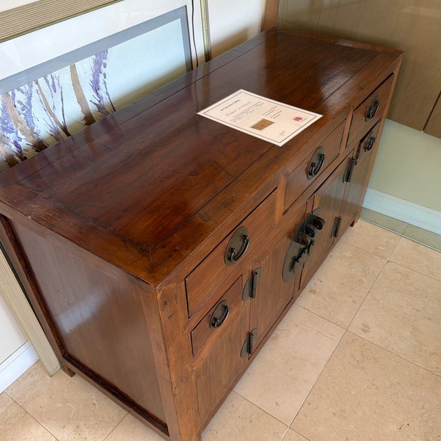 19th Century Qing Dynasty Elmwood Side Cabinet, Circa 1880 For Sale - Image 4 of 8