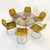 Complete Mid-Century Italian Dining Set – Vittorio Introini Round Smoked Glass Table + 6 Gastone Rinaldi Chrome Cantilever...