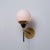 1950s Italian Brass Black Lacquered Metal and Opaline Glass Globe Wall Sconce, 1950s For Sale - Image 5 of 8
