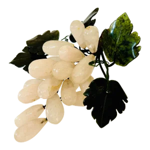 MCM Asian Rose Quartz Grapes With Jade Leaves