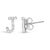 Contemporary 10K White Gold 1/10 Cttw Diamond 'J' Initial Stud Earring For Sale - Image 3 of 5