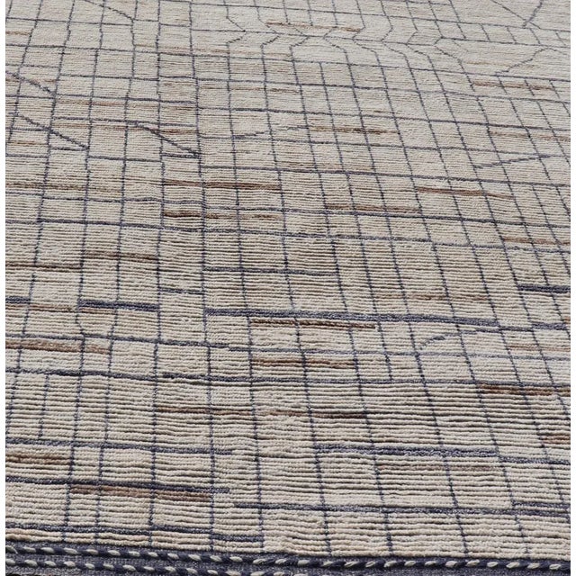 Tribal Keivan Woven Arts Large Modern Moroccan Rug in Minimalist Design 9'10 X 14'1 For Sale - Image 3 of 12