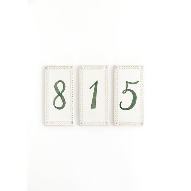 Hand-painted Tile Number, 3 For Sale - Image 12 of 17