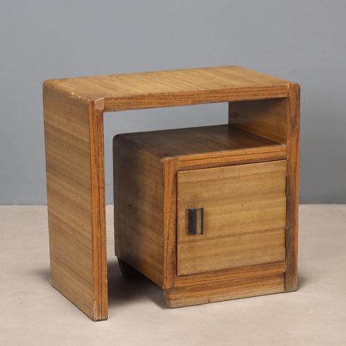 Vintage Bedside Table in Exotic Woods Veneer, 1930s For Sale - Image 10 of 10