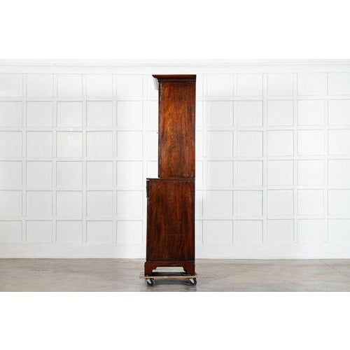 Brown George III English Mahogany Glazed Bookcase Secretaire, 1800s For Sale - Image 8 of 18