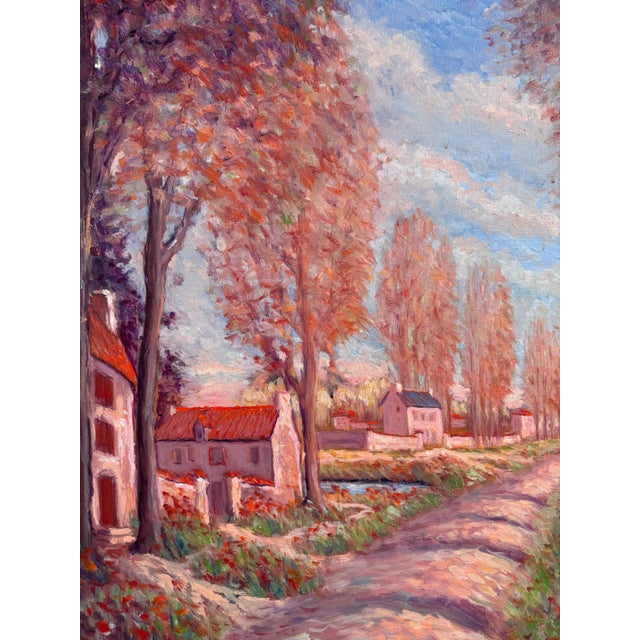 Original Roger Etienne Rocquencourt France Landscape Oil Painting For Sale - Image 4 of 7