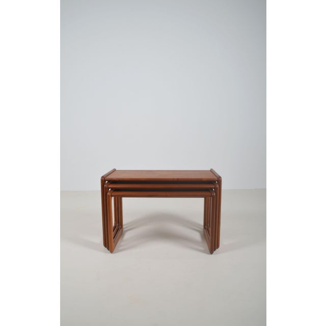 1960s Danish Nesting Tables in Teak, 1960s, Set of 3 For Sale - Image 5 of 8