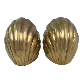 Mid-Century Brass Deco-Style Bookends For Sale