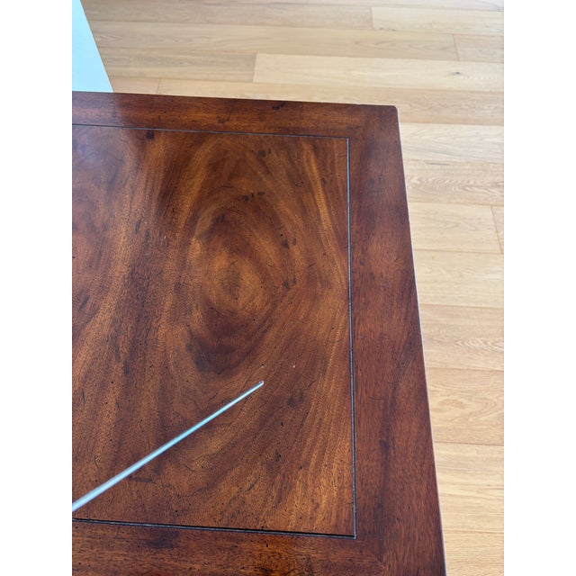 Wood Vintage Henredon Chinoiserie Ming Style Solid Walnut Side Table For Sale - Image 7 of 11