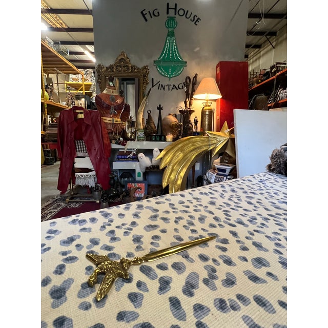 Mid-Century Modern 1970s Classic Brass Eagle Envelope Opener, Desk Accessory For Sale - Image 3 of 6