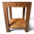 A pair of bedside side tables or nightstands. Parsons-style, each with a single drawer and lower shelf. Solid wood with a...