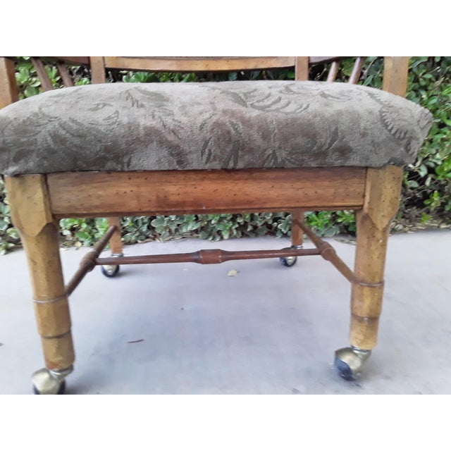 1970s 1970s Vintage Wheeled Cane Back Chair For Sale - Image 5 of 13
