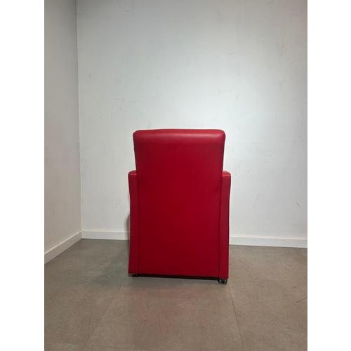 Vintage Red Armchairs, Set of 6 For Sale - Image 4 of 5