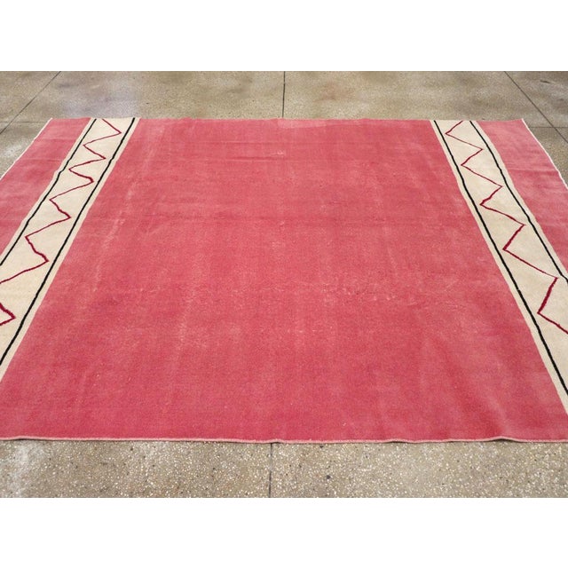 Galerie Shabab Collection Mid-20th Century Handmade Turkish Art Deco Style Small Room Size Carpet For Sale - Image 4 of 8