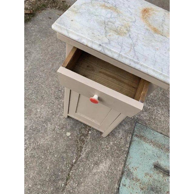 Vintage German Marble Top Nightstand or End Table For Sale - Image 3 of 6
