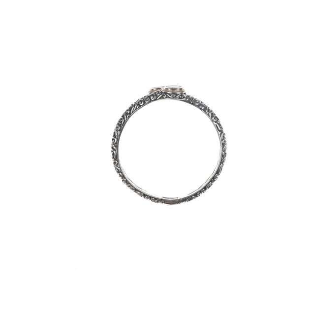 6 5/8" Effy Sterling/18k Topaz/Period clamper bangle bracelet For Sale - Image 9 of 11