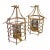 Gold Gilt Pagoda Chinoiserie Regency Large Iron Pillar Candle Holders- A Pair For Sale