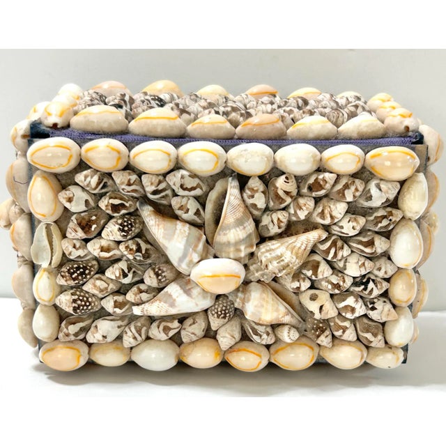 Alabaster 1940s Handcrafted Seashell Box, Coastal Palm Beach Decor For Sale - Image 8 of 10