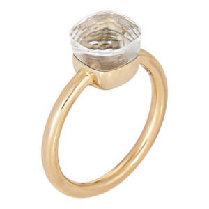 Pomellato Nudo White Topaz Ring Petite 18k Rose Gold Fine Estate Jewelry 7.25