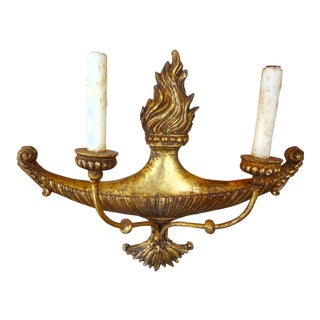 Italian 19th Century Gilt Wood Sconces, Pair For Sale