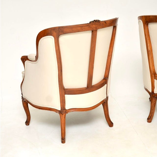 Vintage French Walnut Armchairs, 1920, Set of 2 For Sale - Image 6 of 14