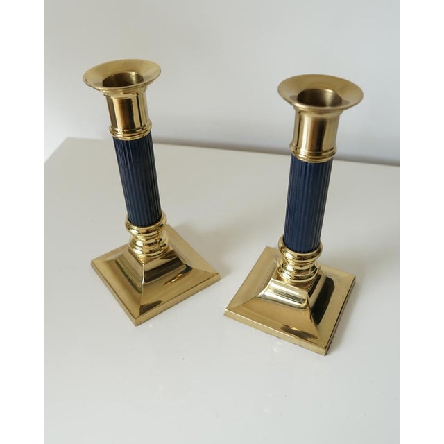 Vintage Gilded Brass Candlesticks, 1970s, Set of 2 For Sale - Image 9 of 13